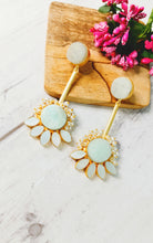 Load image into Gallery viewer, Kerossa Pastel Mint Natural Semi Precious Tumble Stone Earrings freeshipping - CASA ROZEN