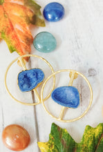 Load image into Gallery viewer, Scala Cara Blue Window Druzy Earrings freeshipping - CASA ROZEN