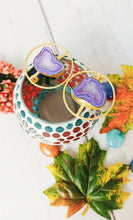 Load image into Gallery viewer, Scala Stark Violet Window Druzy Earrings freeshipping - CASA ROZEN