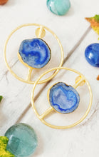 Load image into Gallery viewer, Scala Sera Blue Window Druzy Earrings freeshipping - CASA ROZEN