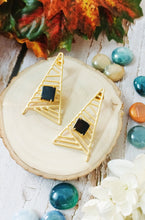 Load image into Gallery viewer, Melisan Black Tumble Stone Earrings freeshipping - CASA ROZEN