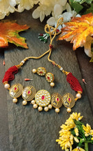 Load image into Gallery viewer, Manasna Kundan 18K Gold Plating Meenakari Work Set freeshipping - CASA ROZEN