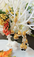Load image into Gallery viewer, Moraso Black Tri Tokri Earrings freeshipping - CASA ROZEN