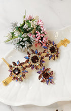 Load image into Gallery viewer, Fasaan Maroon Blue Shimmer Choker Set freeshipping - CASA ROZEN