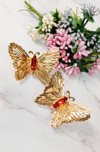 Load image into Gallery viewer, Papillon Red Stone Earrings and Ring Set freeshipping - CASA ROZEN