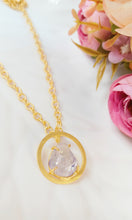 Load image into Gallery viewer, Aina Violet Round Natural Tumble Stone Pendant Chain freeshipping - CASA ROZEN