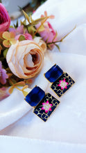Load image into Gallery viewer, Dark Blue Meenakari Art Earrings freeshipping - CASA ROZEN
