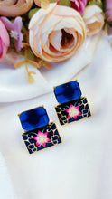 Load image into Gallery viewer, Dark Blue Meenakari Art Earrings freeshipping - CASA ROZEN