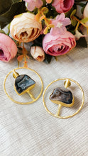 Load image into Gallery viewer, Scala May Black Window Druzy Earrings