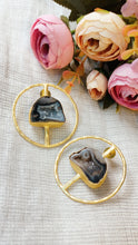Load image into Gallery viewer, Scala May Black Window Druzy Earrings