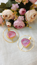 Load image into Gallery viewer, Scala Scarlet Pink Window Druzy Earrings