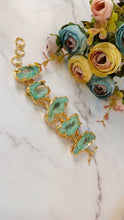 Load image into Gallery viewer, Torraz Green Agate Druzy Stones Bracelet