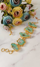 Load image into Gallery viewer, Torraz Green Agate Druzy Stones Bracelet