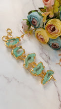 Load image into Gallery viewer, Torraz Green Agate Druzy Stones Bracelet