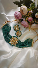 Load image into Gallery viewer, Kalingana Green Kundan And Semi Precious Baati Stones Choker Jewellery Set