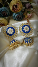 Load image into Gallery viewer, Kovalam Blue Meenakari Art Earrings
