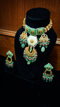 Load image into Gallery viewer, Shasaha Lac Art Work Semi Precious Stones and Kundan Set