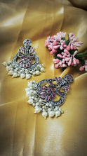 Load image into Gallery viewer, Tasagi German Silver Pink Stone Earrings