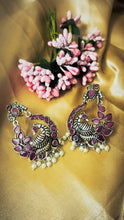 Load image into Gallery viewer, Minam German Silver Pink Stone Earrings