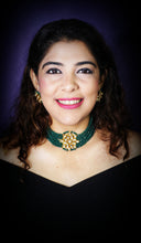 Load image into Gallery viewer, Kalingana Green Kundan And Semi Precious Baati Stones Choker Jewellery Set
