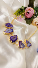 Load image into Gallery viewer, Mewiza Purple Agate Druzy Choker Neckpiece