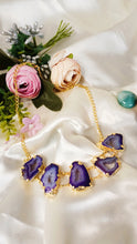 Load image into Gallery viewer, Mewiza Purple Agate Druzy Choker Neckpiece