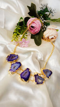 Load image into Gallery viewer, Mewiza Purple Agate Druzy Choker Neckpiece