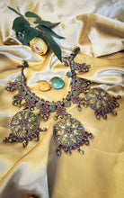 Load image into Gallery viewer, Meron Ruby Pink Semi Precious Stones Studded Statement Neckpiece