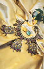 Load image into Gallery viewer, Meron Ruby Pink Semi Precious Stones Studded Statement Neckpiece