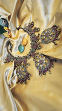 Load image into Gallery viewer, Meron Ruby Pink Semi Precious Stones Studded Statement Neckpiece