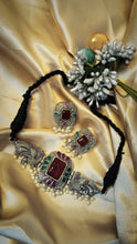 Load image into Gallery viewer, Hazeera Multi Colour German Silver Choker Set