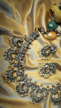 Load image into Gallery viewer, Vissa Crystal Stones and Pearls Embellished German Silver Jewellery Set