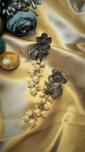 Load image into Gallery viewer, Mirina Pearl Embellished German Silver Earrings