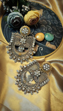 Load image into Gallery viewer, MAYAN - MARA GERMAN SILVER STATEMENT EARRINGS