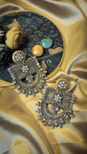 Load image into Gallery viewer, MAYAN - MARA GERMAN SILVER STATEMENT EARRINGS