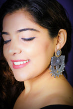 Load image into Gallery viewer, MAYAN - MARA GERMAN SILVER STATEMENT EARRINGS