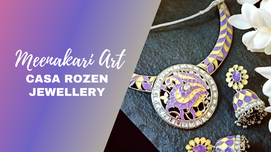 Meenakari Art Work Handcrafted Jewellery by Casa Rozen