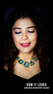 Mewiza Blue Agate Druzy Choker Neckpiece