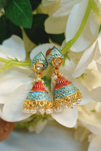 Load image into Gallery viewer, REHA R2 MEENAKARI EARRINGS freeshipping - CASA ROZEN
