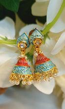 Load image into Gallery viewer, REHA R2 MEENAKARI EARRINGS freeshipping - CASA ROZEN
