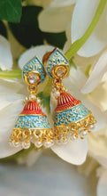 Load image into Gallery viewer, REHA R2 MEENAKARI EARRINGS freeshipping - CASA ROZEN
