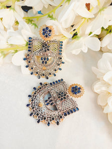 MAYAN - JARA GERMAN SILVER STATEMENT EARRINGS freeshipping - CASA ROZEN