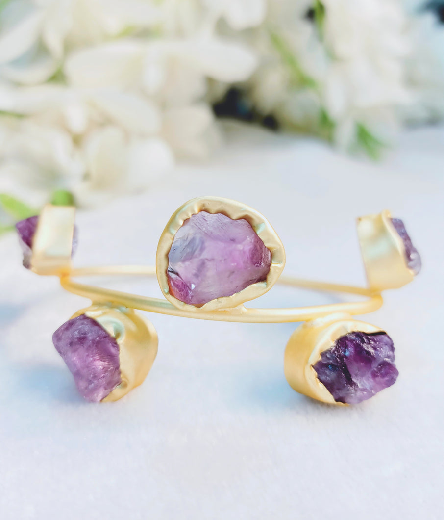 Kiraya Amethyst Semi Precious Stones Bracelet freeshipping - CASA ROZEN