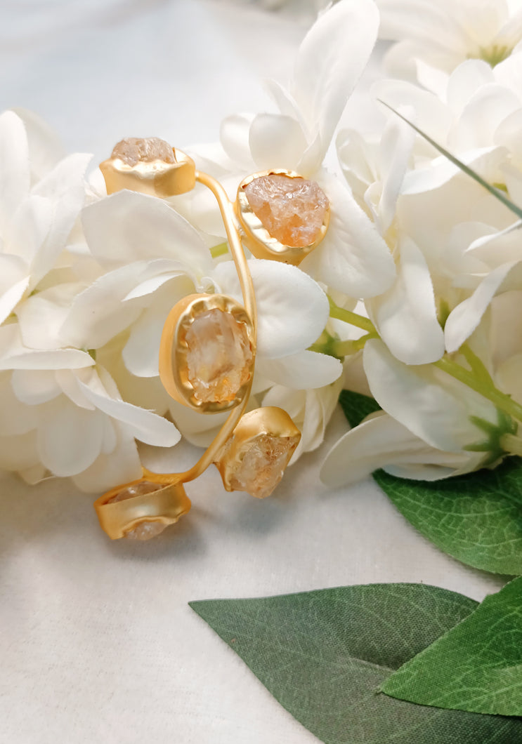 Davelin Golden Quartz Semi Precious Stones Bracelet freeshipping - CASA ROZEN