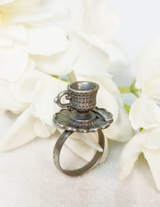 Cup saucer German Silver Ring freeshipping - CASA ROZEN
