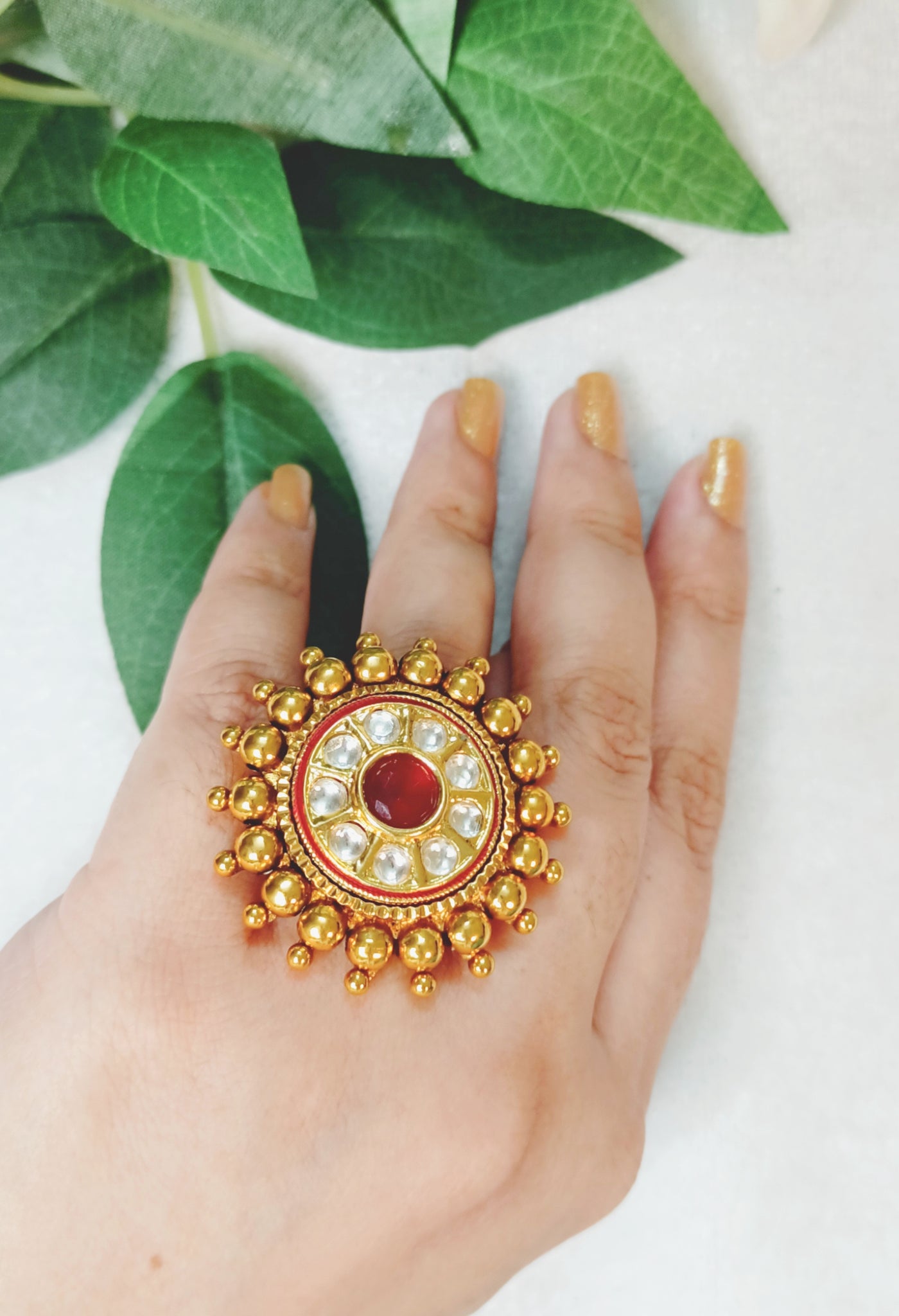 Sukkhi Designer Golden Gold Plated Kundan Ring for Women - Sukkhi.com