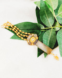 Taca Kundan Meenakari Work 18k Gold Plating Bracelet freeshipping - CASA ROZEN