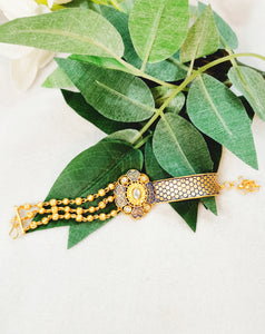 Taca Kundan Meenakari Work 18k Gold Plating Bracelet freeshipping - CASA ROZEN