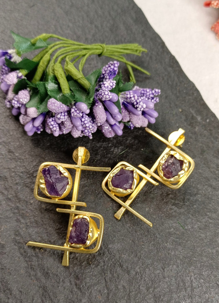 Worah Purple Amethyst Earrings freeshipping - CASA ROZEN