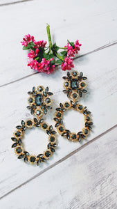 Camisso Glitz Grey Stone Statement Earrings freeshipping - CASA ROZEN